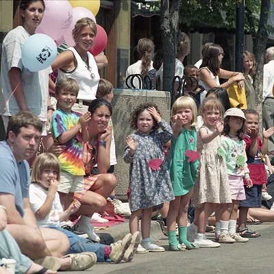 The crowd at an Ann Arbor, Michigan parade.