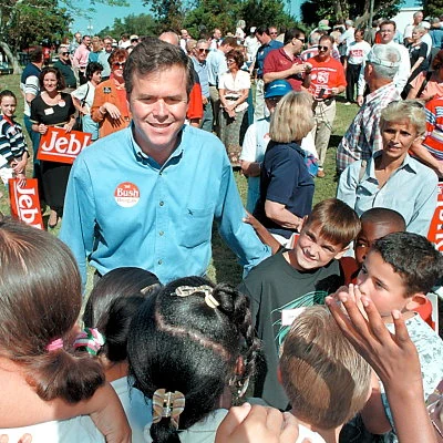 Jeb Bush campaigning for Governor in Crestview, Florida.
