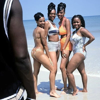 Girlfriends pose for a photo during Spring Break in Daytona Beach, Florida.