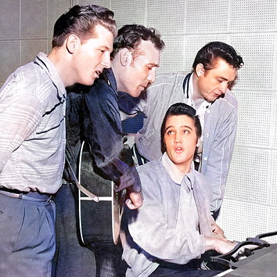 Elvis Presley, Johnny Cash, Jerry Lee Lewis, Carl Perkins